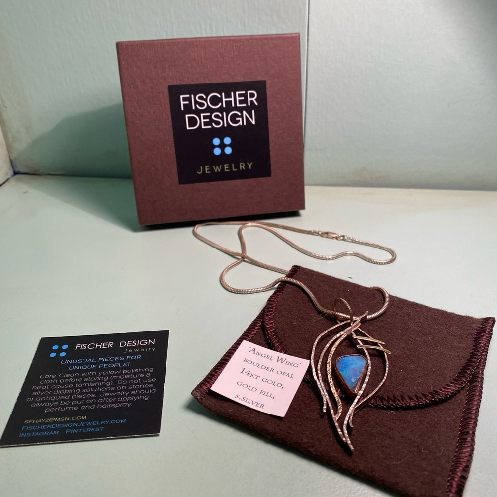 Fischer Design Jewelry ‘Angel Wing’ necklace 19 in chain